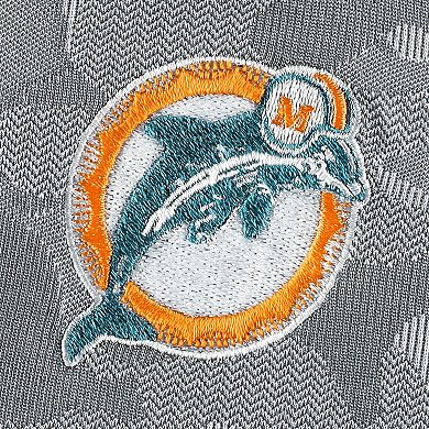 Men's Antigua Gray Miami Dolphins Brigade Throwback Quarter-Zip Top