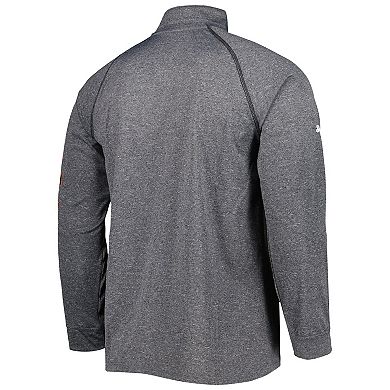 Men's Stitches Heather Gray San Francisco Giants Wordmark Raglan Quarter-Zip Top