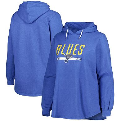 Women's Heather Royal St. Louis Blues Plus Size Fleece Pullover Hoodie