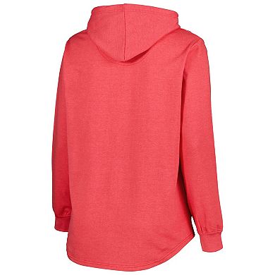 Women's Heather Red Washington Capitals Plus Size Fleece Pullover Hoodie