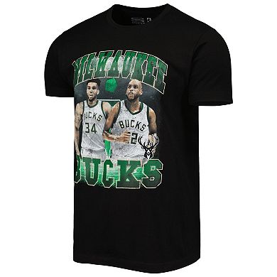 Unisex Stadium Essentials Giannis Antetokounmpo & Khris Middleton Black Milwaukee Bucks Player Duo T-Shirt