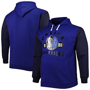 Men's Fanatics Branded Blue/Navy Dallas Mavericks Big & Tall Bold Attack Pullover Hoodie