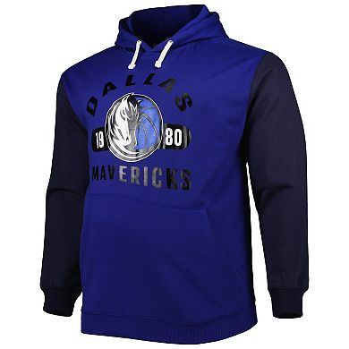 Men's Fanatics Branded Blue/Navy Dallas Mavericks Big & Tall Bold Attack Pullover Hoodie