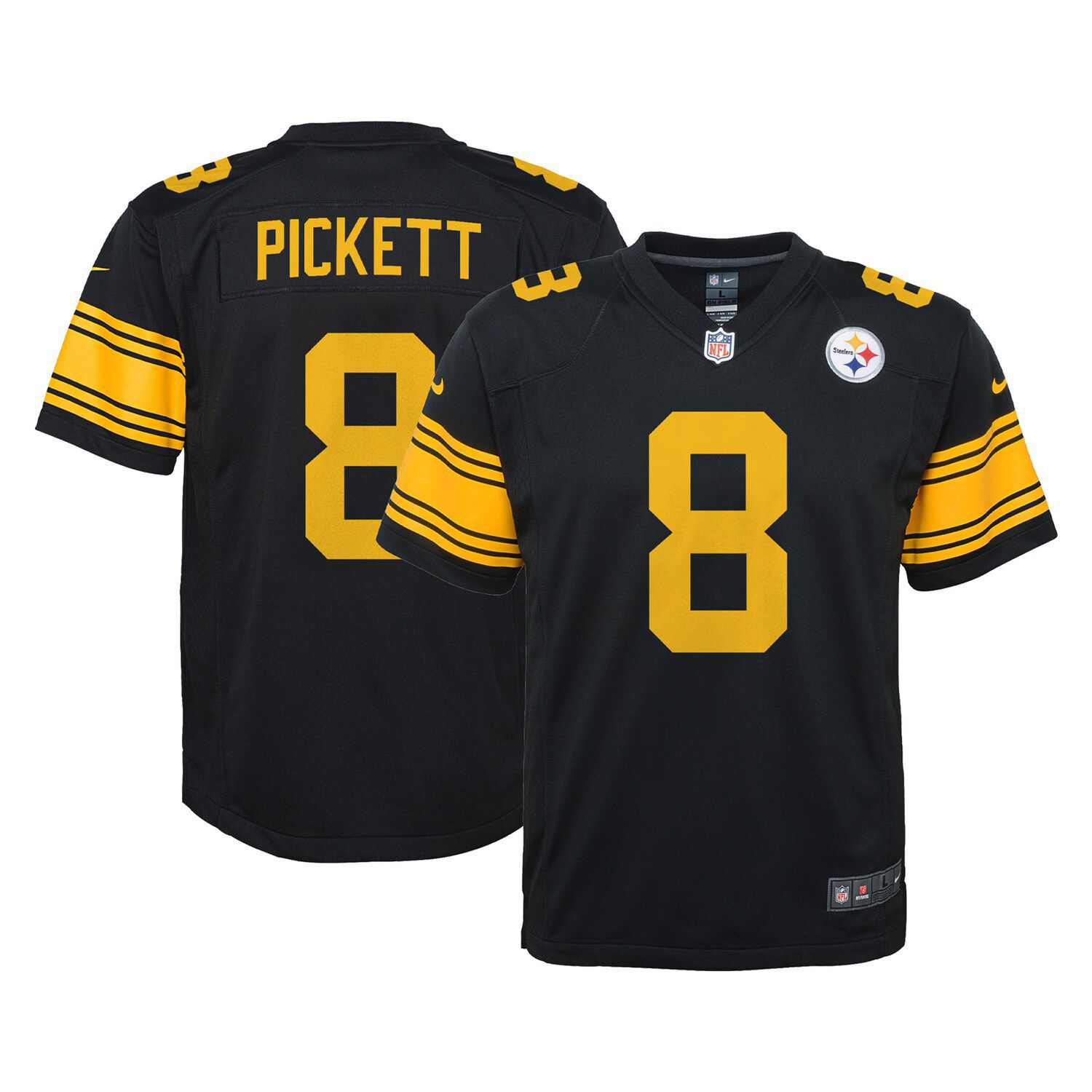 Men's Fanatics Branded Kenny Pickett Black Pittsburgh Steelers Player Icon Name & Number T-Shirt