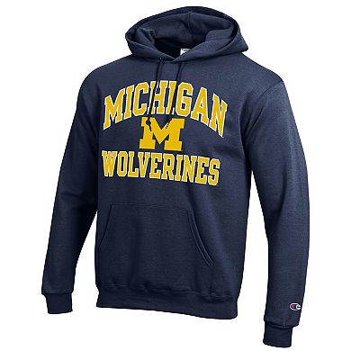 Men's Champion Navy Michigan Wolverines High Motor Pullover Hoodie