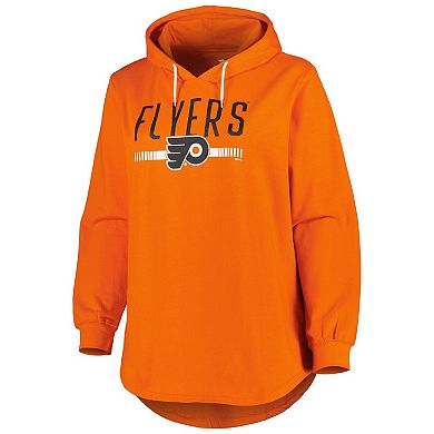 Women's Heather Orange Philadelphia Flyers Plus Size Fleece Pullover Hoodie