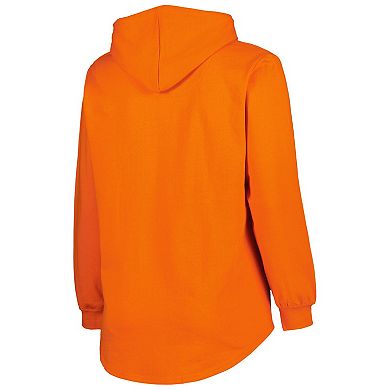 Women's Heather Orange Philadelphia Flyers Plus Size Fleece Pullover Hoodie