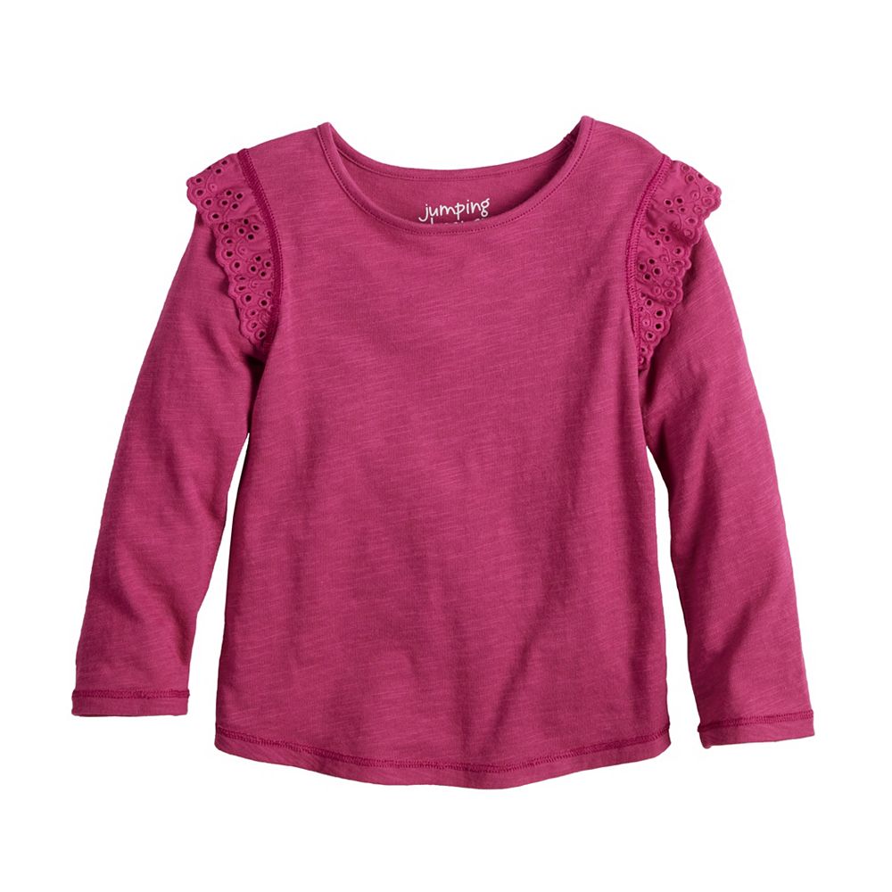 Free Assembly Women's and Women's Plus Eyelet Flutter Sleeve Tee, Sizes