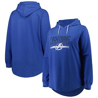 Women's Heather Blue Tampa Bay Lightning Plus Size Fleece Pullover Hoodie