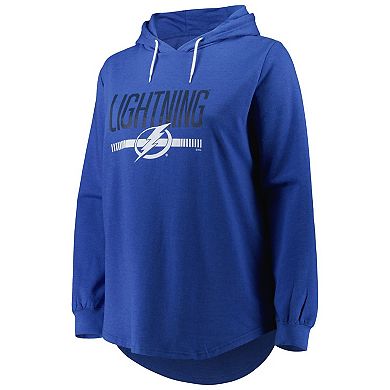 Women's Heather Blue Tampa Bay Lightning Plus Size Fleece Pullover Hoodie