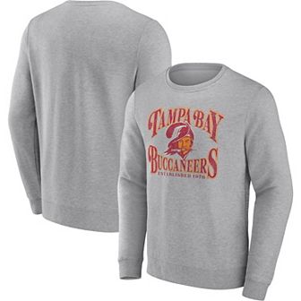 Men's Fanatics Branded Heathered Charcoal Tampa Bay Buccaneers Playability Pullover Sweatshirt