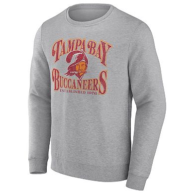 Men's Fanatics Branded Heathered Charcoal Tampa Bay Buccaneers Playability Pullover Sweatshirt