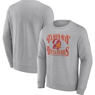 Men's Fanatics Branded Heathered Charcoal Tampa Bay Buccaneers Playability Pullover Sweatshirt