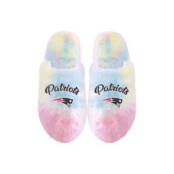Youth FOCO New England Patriots Rainbow Script Slippers