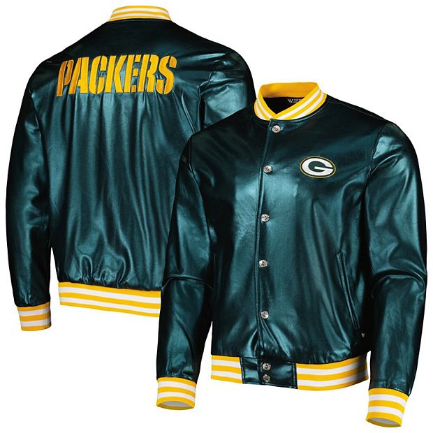 Men's The Wild Collective Green Green Bay Packers Metallic Bomber