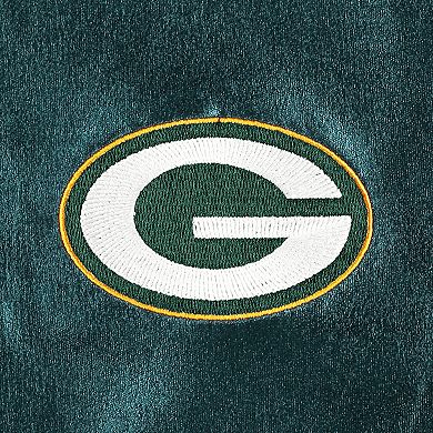 Men's The Wild Collective Green Green Bay Packers Metallic Bomber Full-Snap Jacket