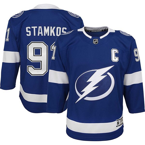 Youth Steven Stamkos Blue Tampa Bay Lightning Home Captain Premier Player  Jersey