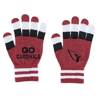 Women's WEAR by Erin Andrews Arizona Cardinals Striped Scarf & Gloves Set
