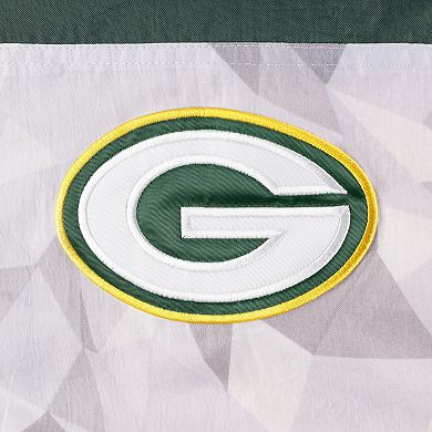 Men's Starter White/Green Green Bay Packers Thursday Night Gridiron Raglan Half-Zip Hooded Jacket