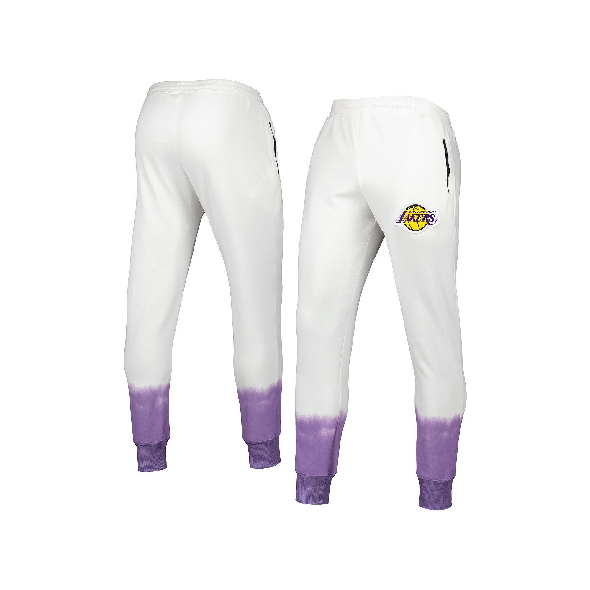 Mens FISLL Oatmeal Los Angeles Lakers Double Dribble Tie-Dye Fleece Jogger