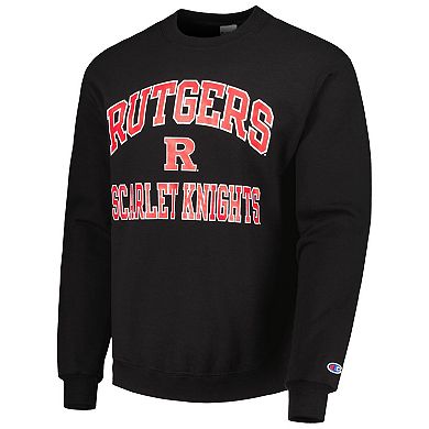 Men's Champion Black Rutgers Scarlet Knights High Motor Pullover Sweatshirt