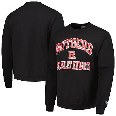 Men's Champion Black Rutgers Scarlet Knights High Motor Pullover Sweatshirt