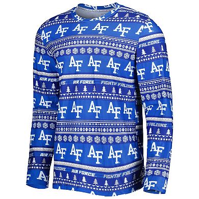 Men's Concepts Sport Royal Air Force Falcons Swivel Long Sleeve T-Shirt & Pants Sleep Set