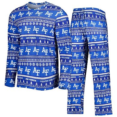 Men's Concepts Sport Royal Air Force Falcons Swivel Long Sleeve T-Shirt & Pants Sleep Set