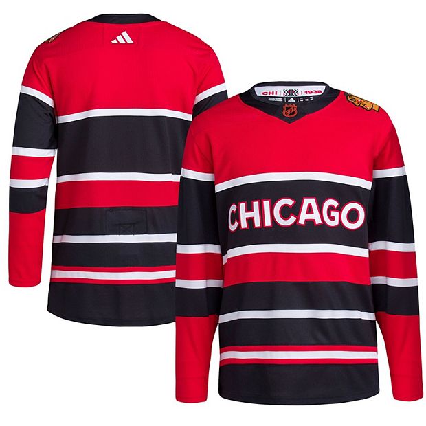 Chicago Blackhawks adidas Reverse Retro Pullover Hoodie - Black/Red