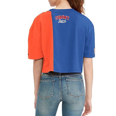 Women's Tommy Jeans Royal/Orange New York Knicks Betsy Relaxed Crop T-Shirt