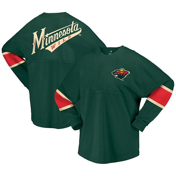 Majestic Minnesota Wild Green Double Minor Long Sleeve T-Shirt Size: Medium