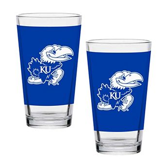 Kansas Jayhawks Two-Pack Knockout 16oz. Pint Glass Set