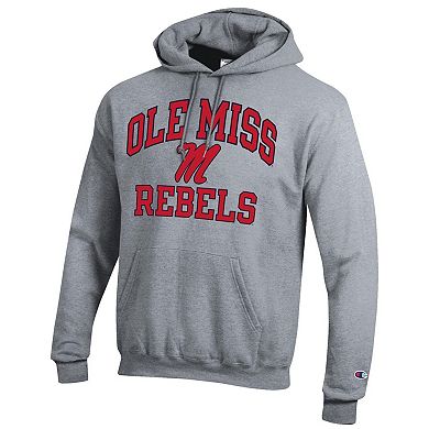 Men's Champion Heather Gray Ole Miss Rebels High Motor Pullover Hoodie