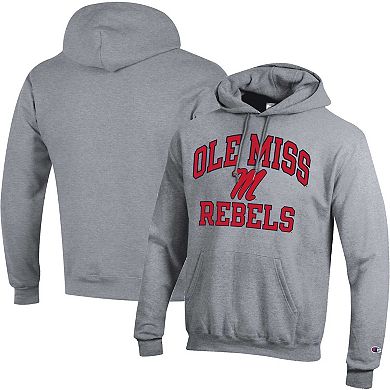 Men's Champion Heather Gray Ole Miss Rebels High Motor Pullover Hoodie