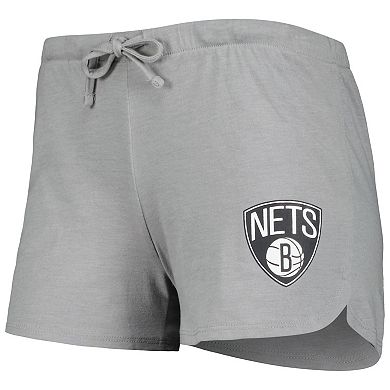 Women's Concepts Sport Heather Black/Heather Gray Brooklyn Nets Team Raglan Long Sleeve T-Shirt & Shorts Sleep Set