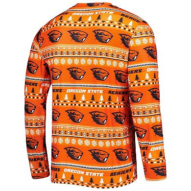 Men's Concepts Sport Orange Oregon State Beavers Swivel Long Sleeve T-Shirt & Pants Sleep Set