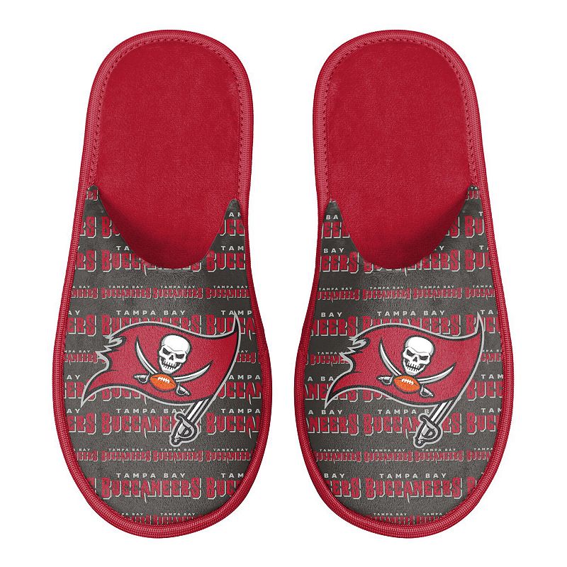Mens FOCO Tampa Bay Buccaneers Scuff Logo Slide Slippers, Size: Small, Red