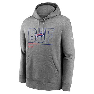 Men's Nike Heathered Gray Buffalo Bills City Code Club Fleece Pullover ...