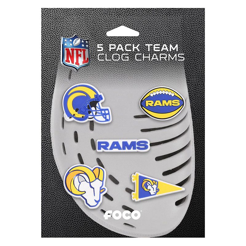 FOCO Los Angeles Rams Team Shoe Charms Five-Pack, Adult Unisex, Blue