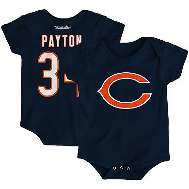 Infant Mitchell & Ness Walter Payton Navy Chicago Bears Mainliner Retired Player Name & Number Bodysuit