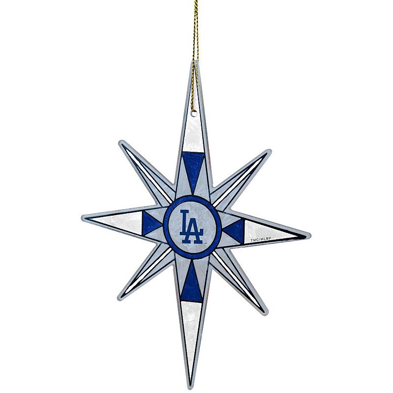 Los Angeles Dodgers Stained Glass Snowflake Ornament, Multicolor