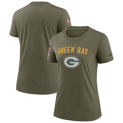 Women s Nike Olive Green Bay Packers 2022 Salute To Service Legend T Shirt