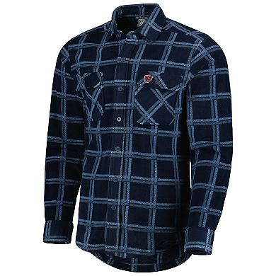 Men's Antigua Navy Chicago Bears Industry Flannel Button-Up Shirt Jacket