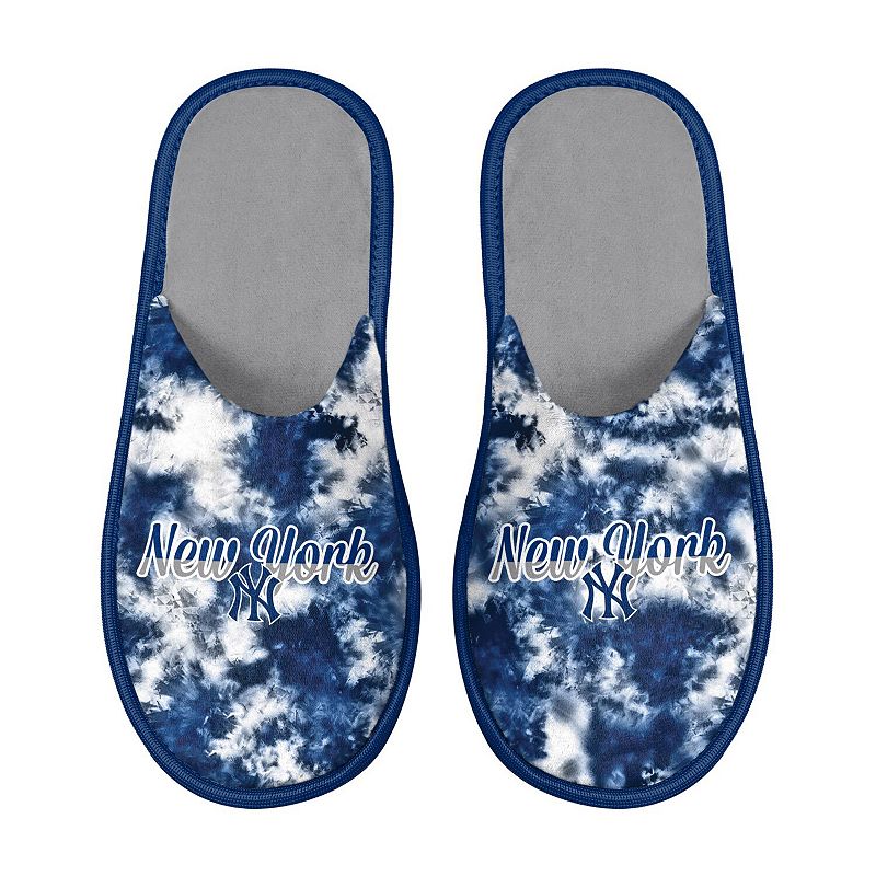 Womens FOCO New York Yankees Team Scuff Slide Slippers, Size: Large, Blue