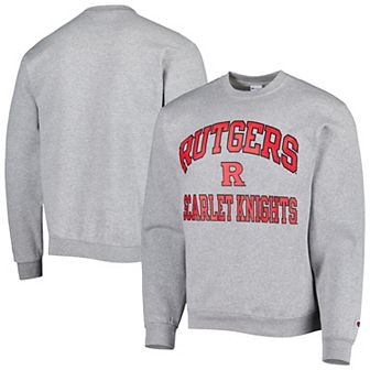 Men's Champion Heather Gray Rutgers Scarlet Knights High Motor Pullover Sweatshirt