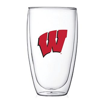 Wisconsin Badgers 15oz. Double Wall Thermo Glass