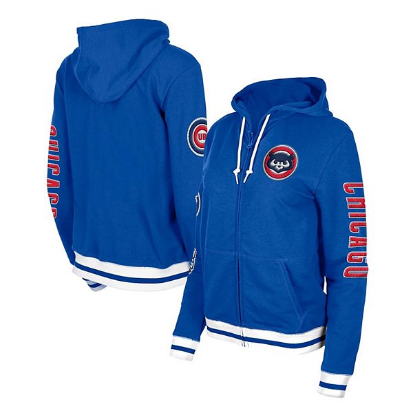Men's New Era Chicago Cubs Throwback Legend Heather Navy Hooded Sweatshirt