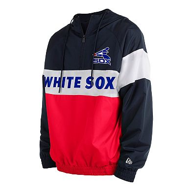 Men's New Era Red Chicago White Sox Raglan Quarter-Zip Hoodie