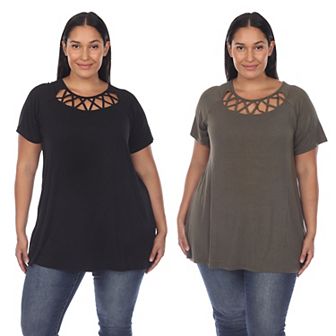Essential Plus 2 Pack Crisscross Short Sleeve Top