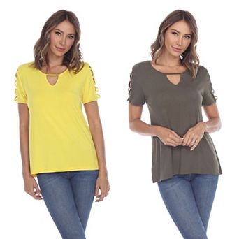 Essential 2 Pack Light Keyhole Neck Top